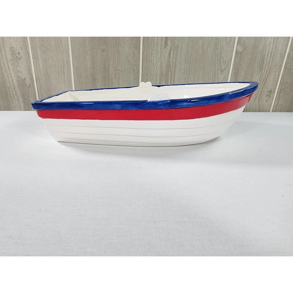 Vintage 1995 Boston Warehouse Chip & Dip Set Nautical Boat Coastal Beach Party